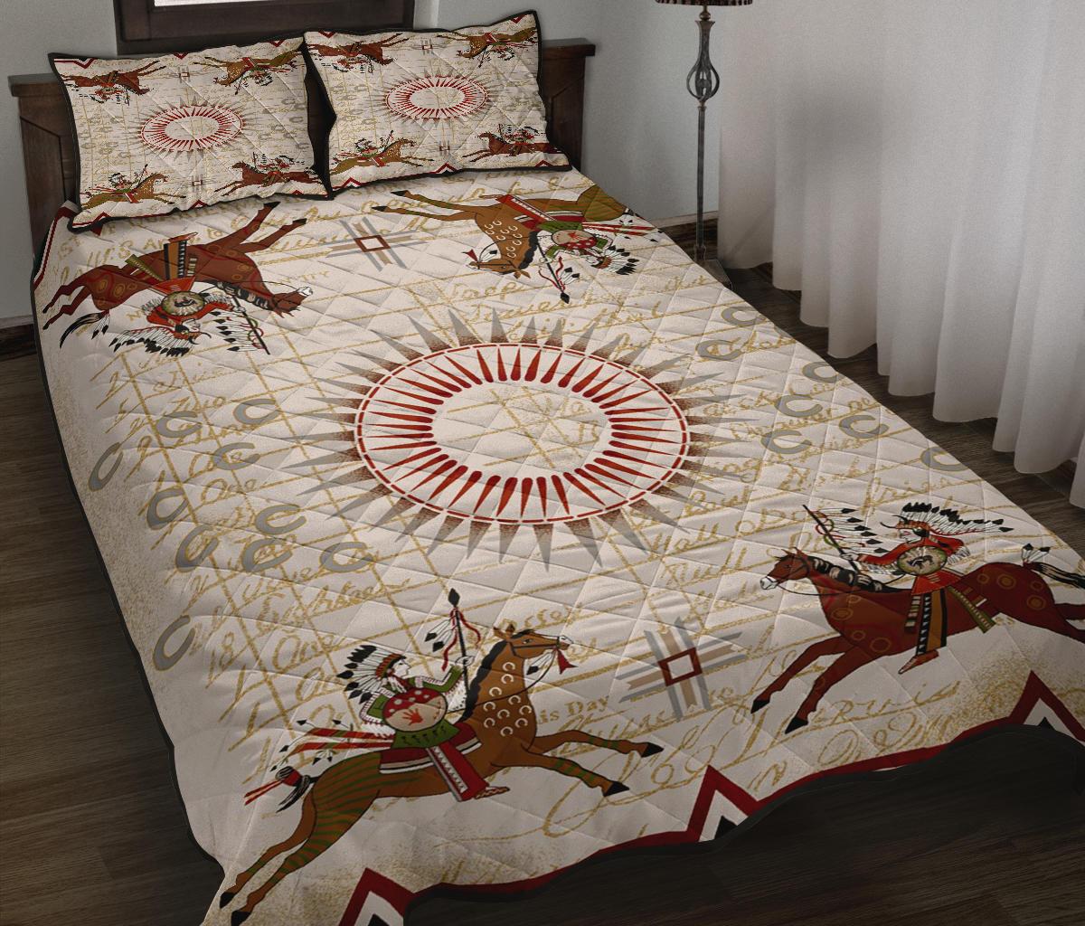 Horse running Pattern Native American Quilt Bed Set LT10 - Wonder Print Shop