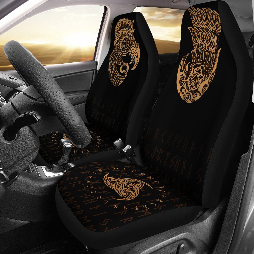 Viking Car Seat Cover Raven Tattoo RLT12 - Wonder Print Shop