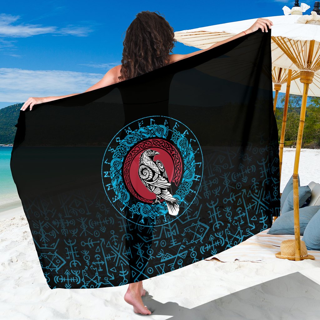 Viking Sarong - Raven Celtic Cyan RLT12 - Wonder Print Shop