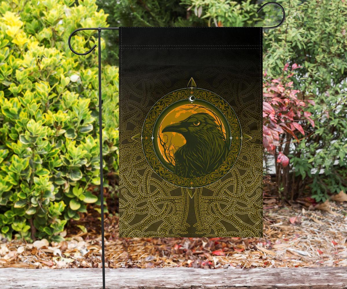 Viking Flag, Ethnic Odin Raven Gold RLT12 - Wonder Print Shop