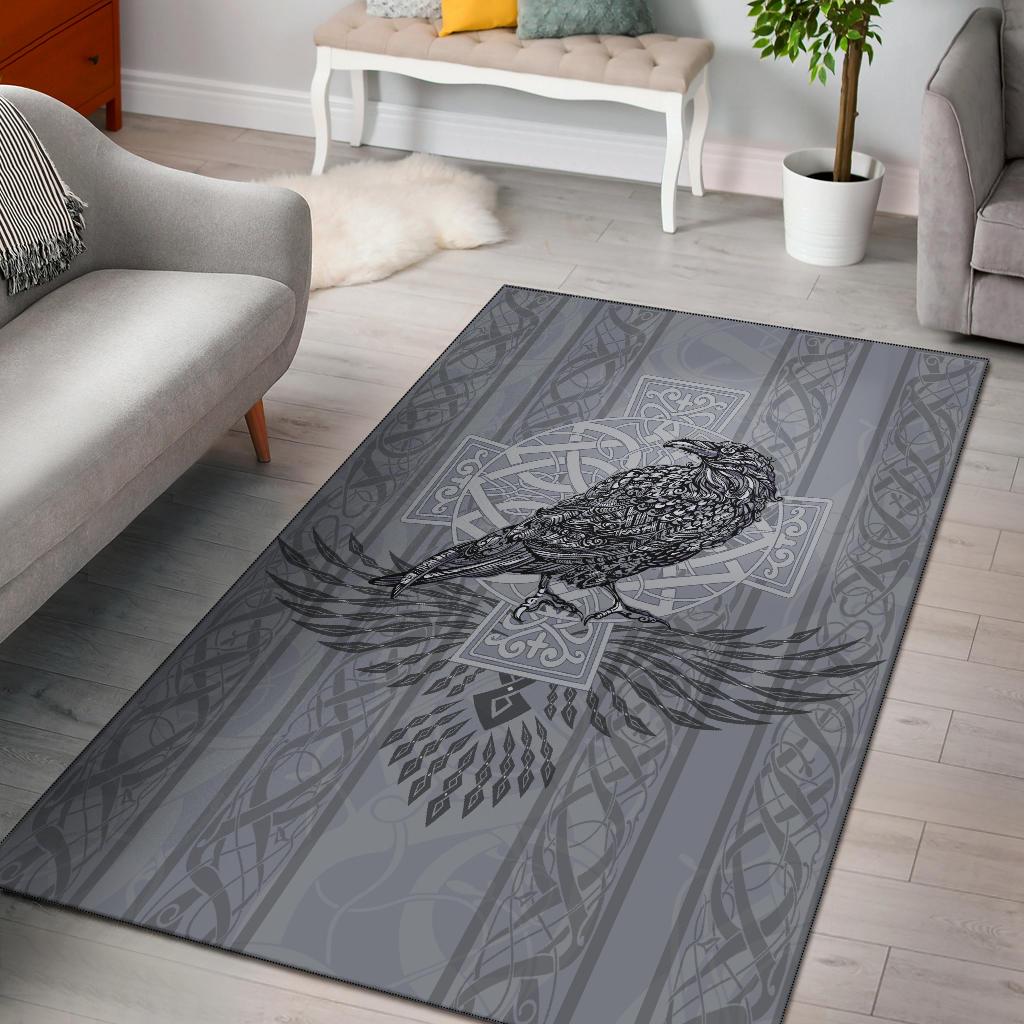 Viking Area Rug Odin's Celtic Raven Scandinavian Tattoo RLT12 - Wonder Print Shop