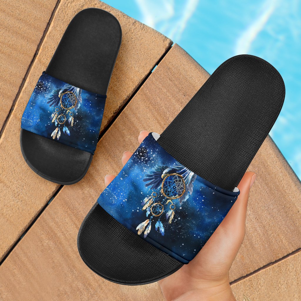 blue-galaxy-dreamcatcher-native-american-slide-sandals