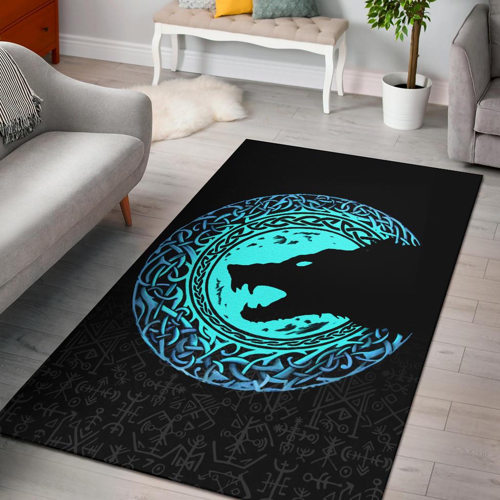 Viking Area Rug Fenrir Norse Wolf RLT12 - Wonder Print Shop