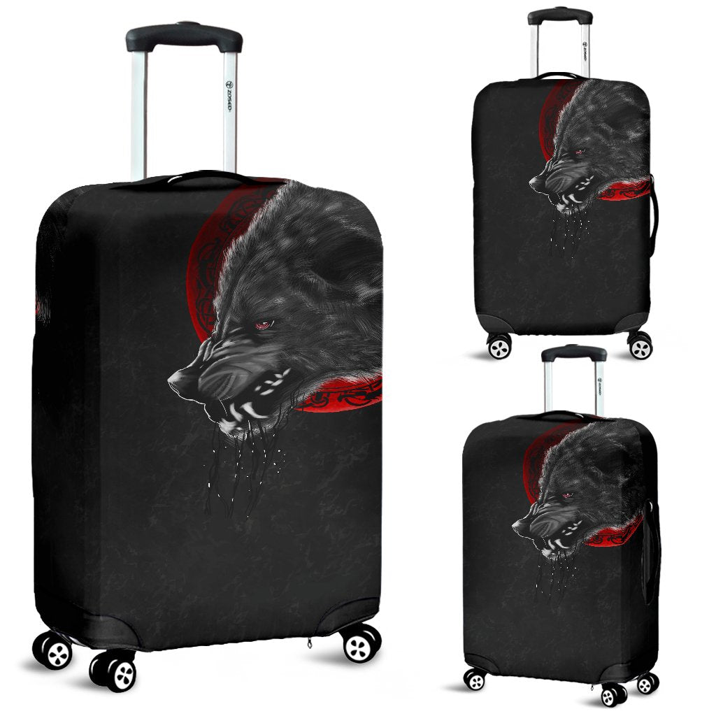 Viking Luggage Covers Wolf and Blood Moon RLT12 - Wonder Print Shop