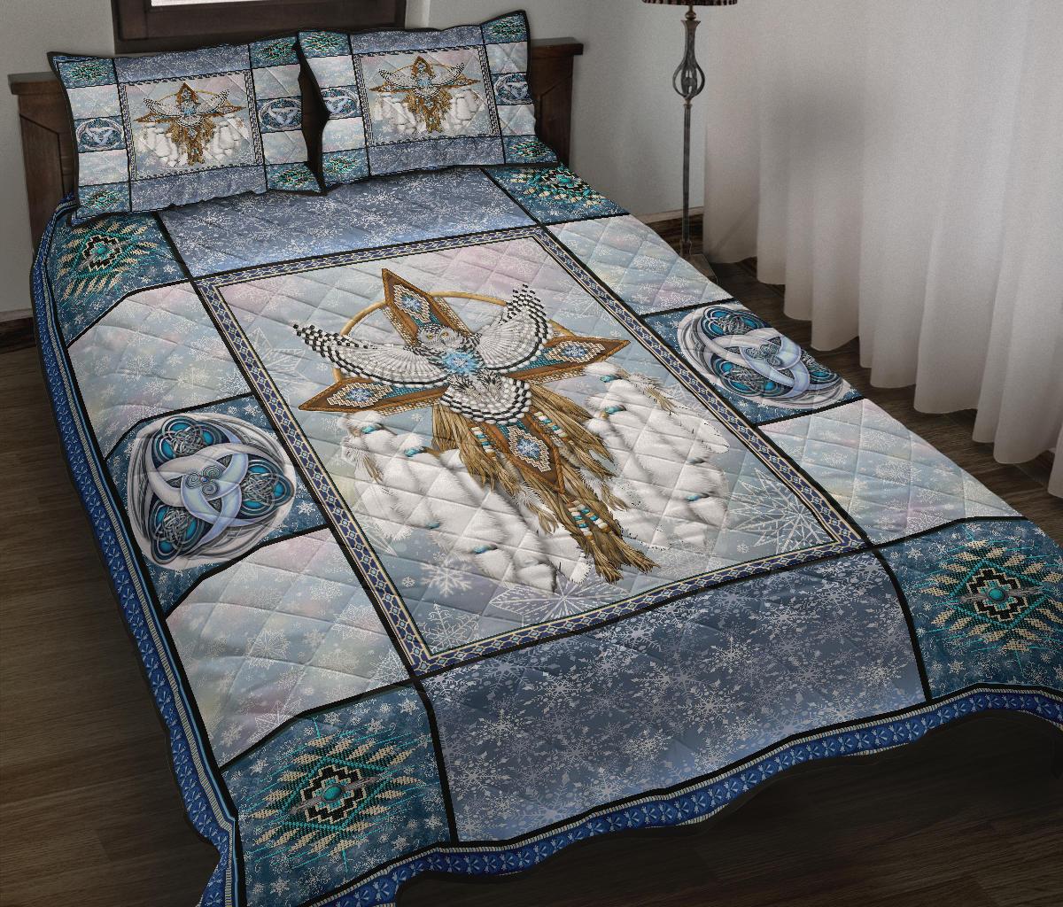 Golden Owl Dreamcatcher Native American Quilt Bed Set LT10 - Wonder Print Shop