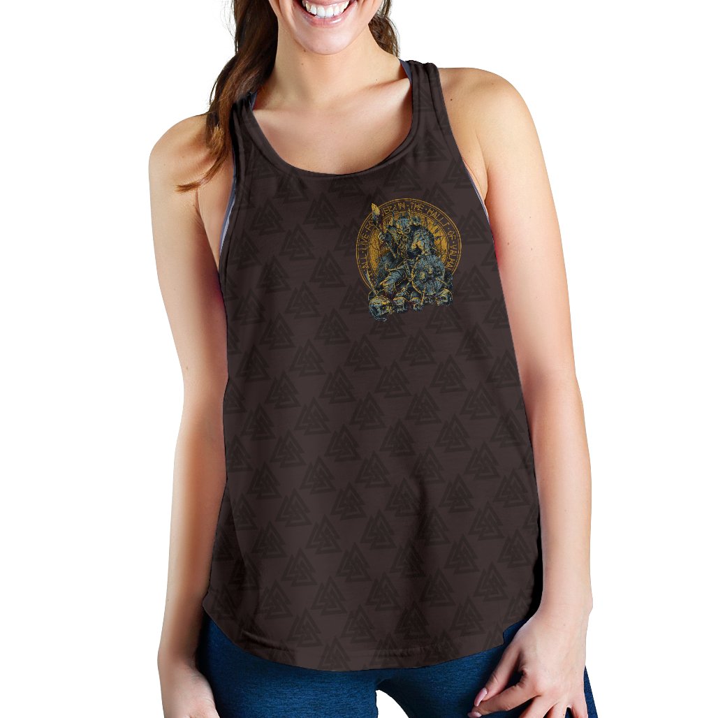 Viking Women's Racerback Tank Warrior Viking Shield Skull RLT12 - Wonder Print Shop