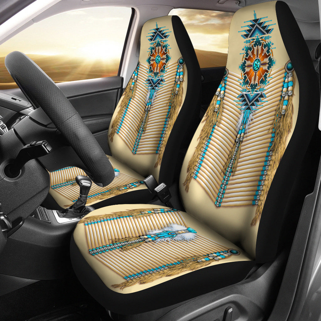 Turquoise Blue Pattern Breastplate Car Seat Covers LT10 - Wonder Print Shop