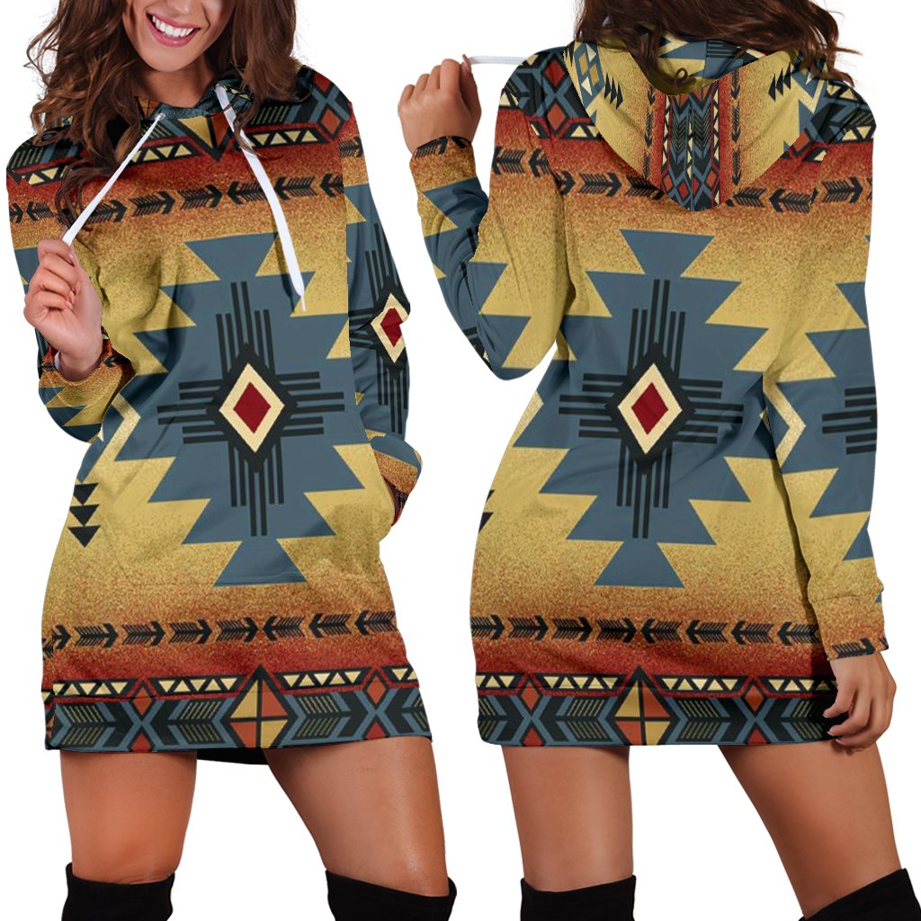 blue-diamond-triangles-native-american-hoodie-dress