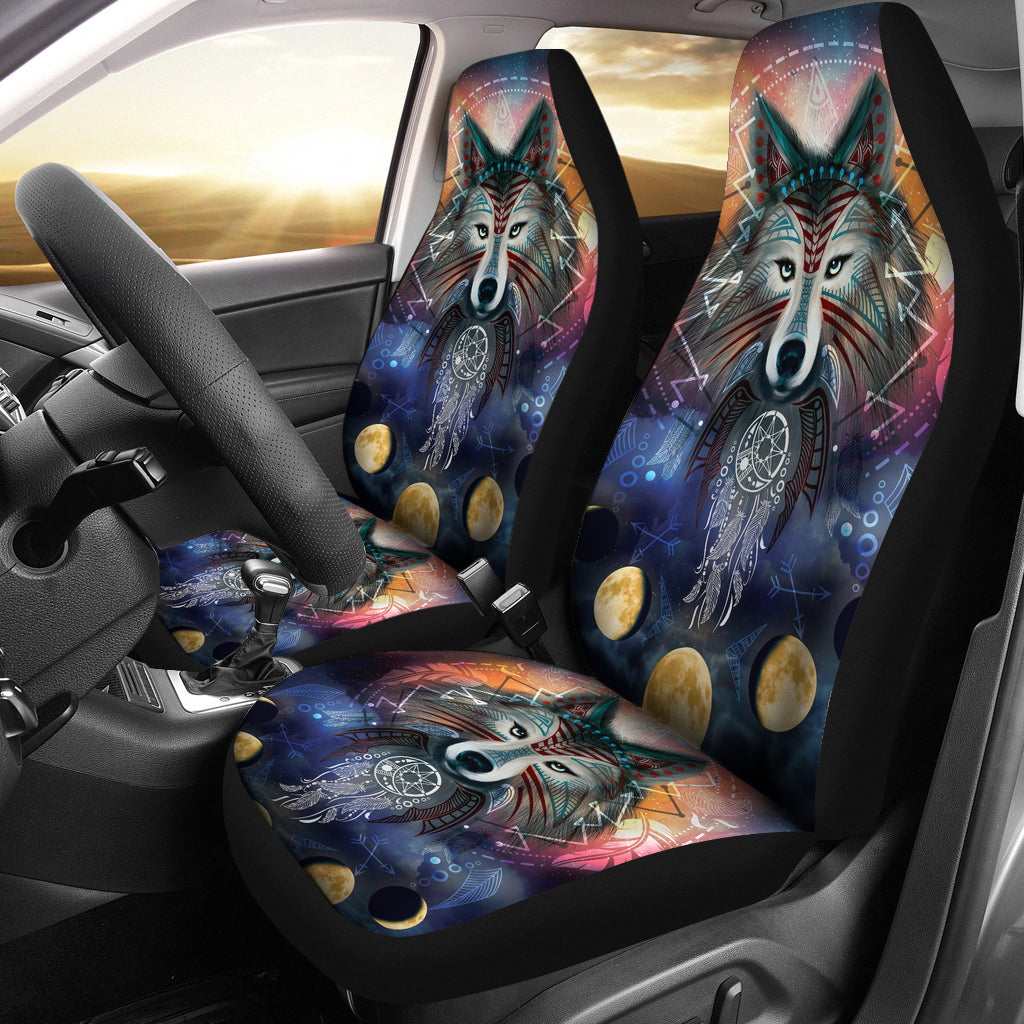 Wolf Moon Galaxy Car Seat Covers LT10 - Wonder Print Shop