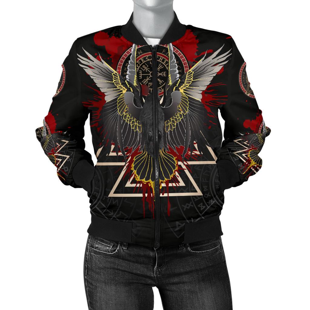 Viking Bomber Jacket Women's Raven Of Odin Special Version RLT12 - Wonder Print Shop