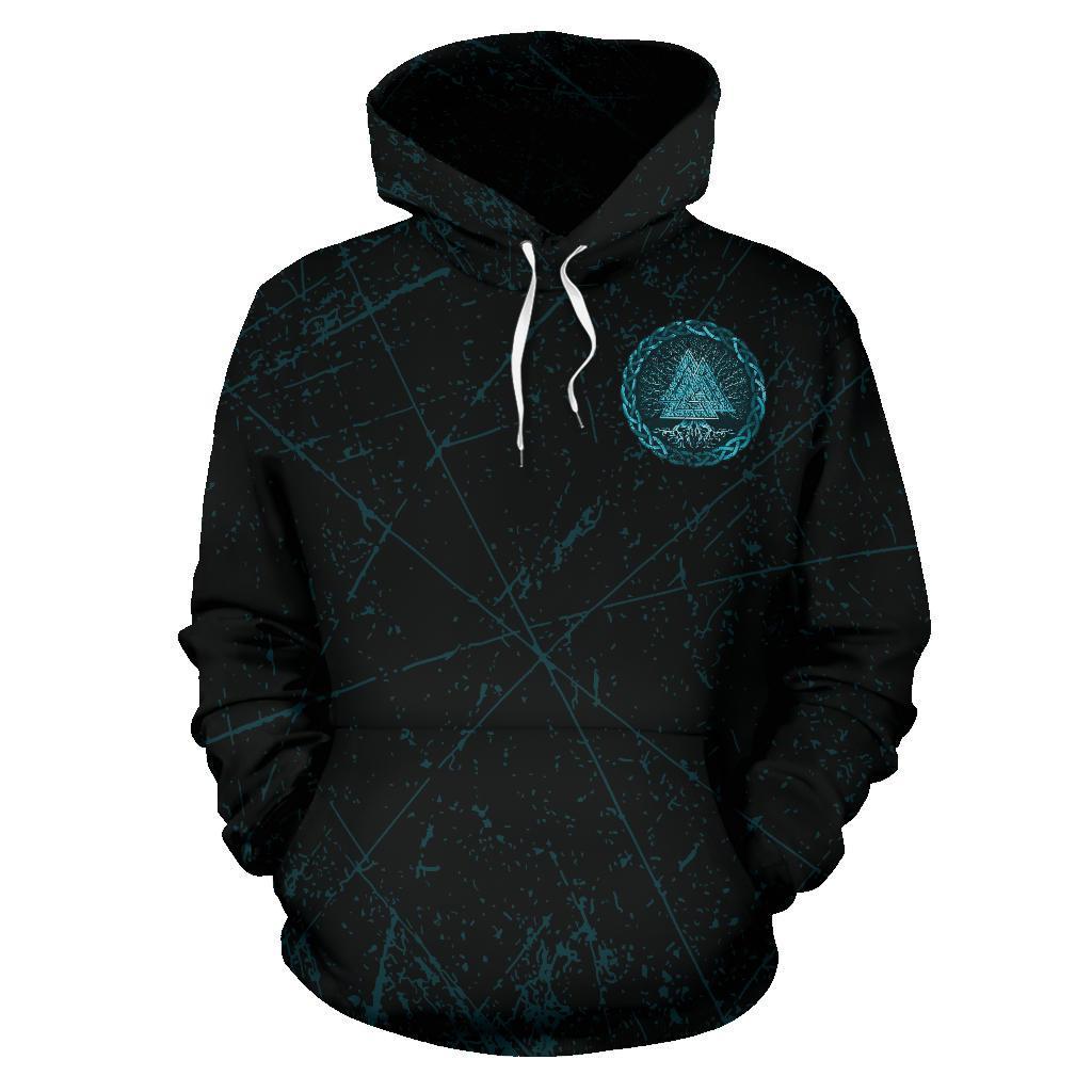 Viking Pullover Hoodie - Celtic Valknut and Tree Of Life Yggrdrasil RLT12 - Wonder Print Shop