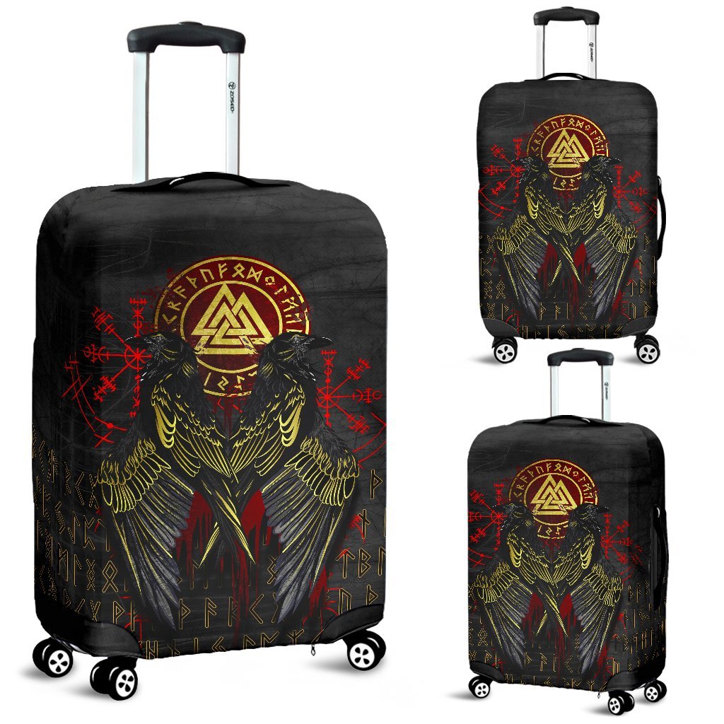 Viking Luggage Covers - Vikings Valknut and Ravens Tattoo RLT12 - Wonder Print Shop