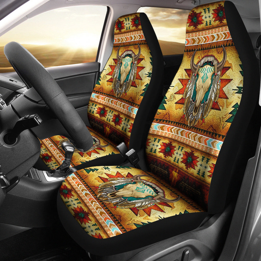 Tribal Dark Brown Bison Design Car Seat Covers LT10 - Wonder Print Shop