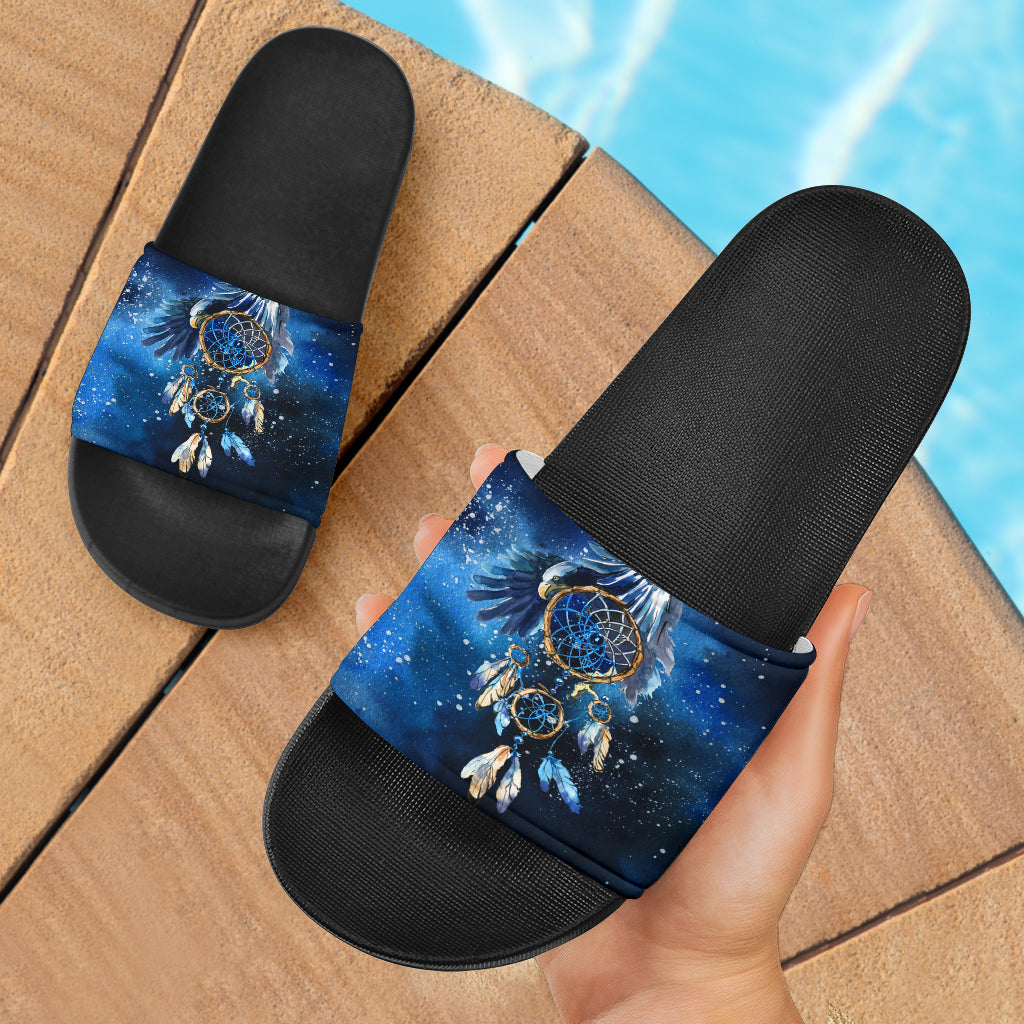 blue-galaxy-dreamcatcher-native-american-slide-sandals