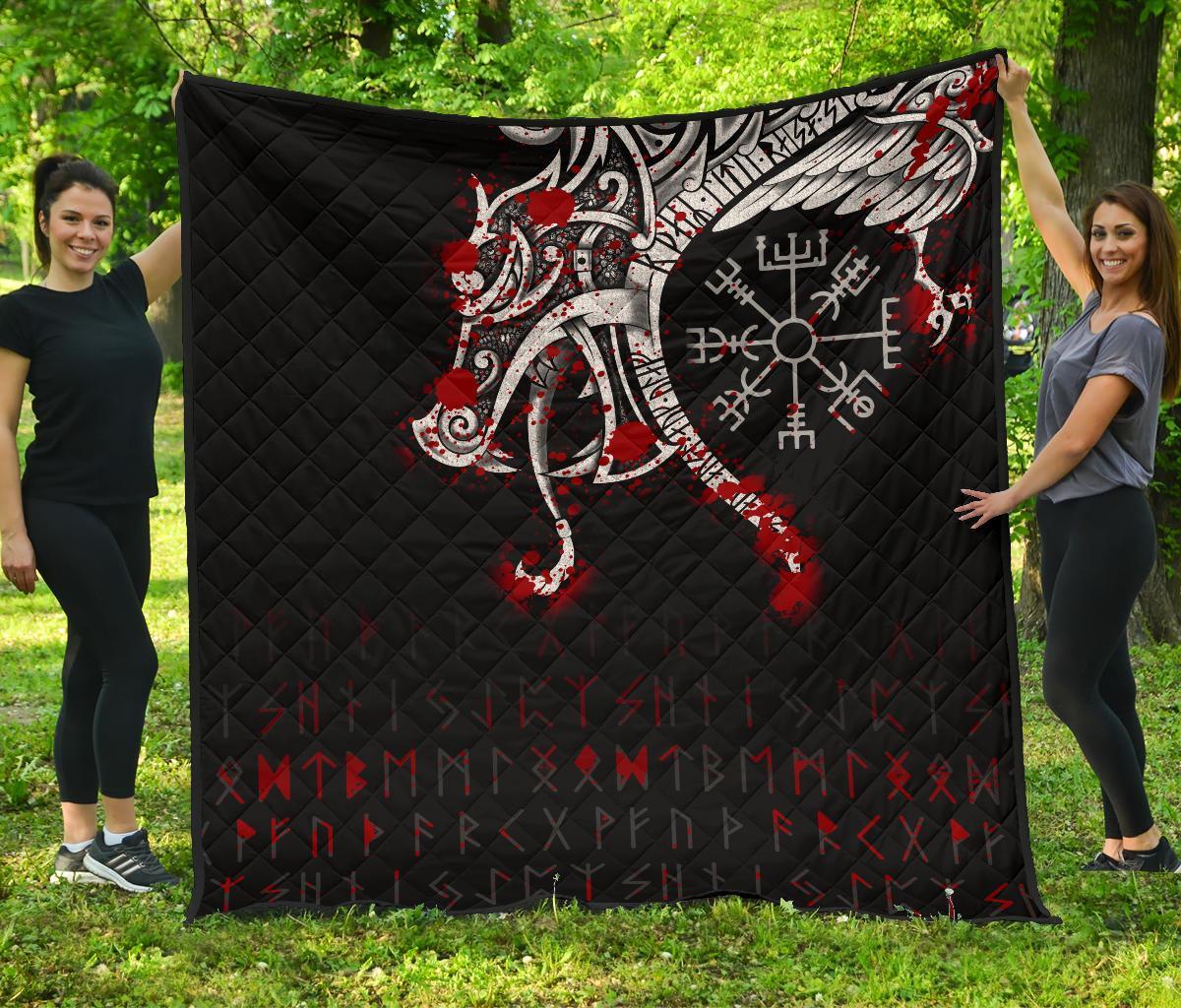 Viking Premium Quilt, Dragon and Vegvisir Blood Tattoo RLT12 - Wonder Print Shop