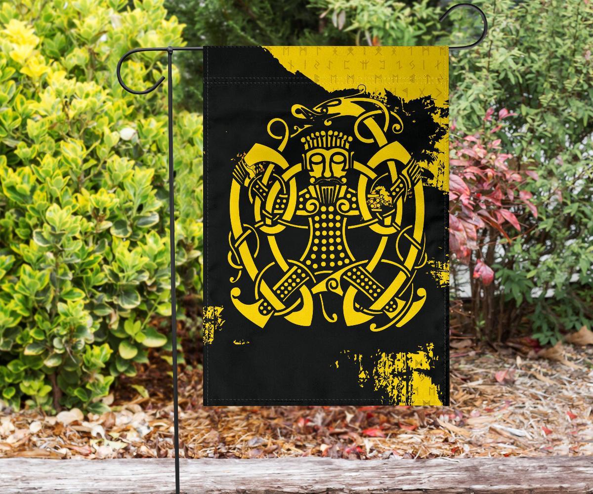 Viking Garden Flag, Loki Bound Triskele Rune Gold RLT12 - Wonder Print Shop