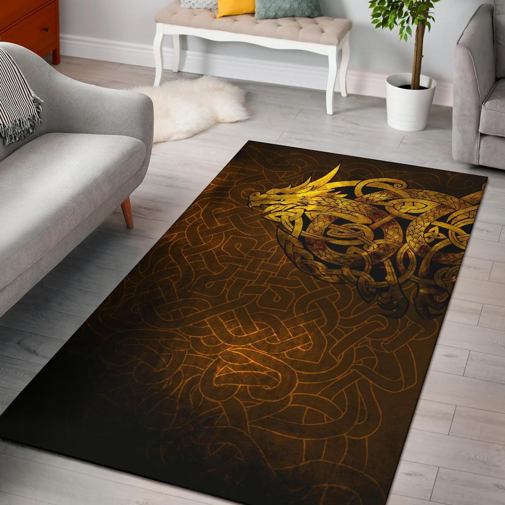 Viking Area Rug Celtic Dragon Tattoo RLT12 - Wonder Print Shop