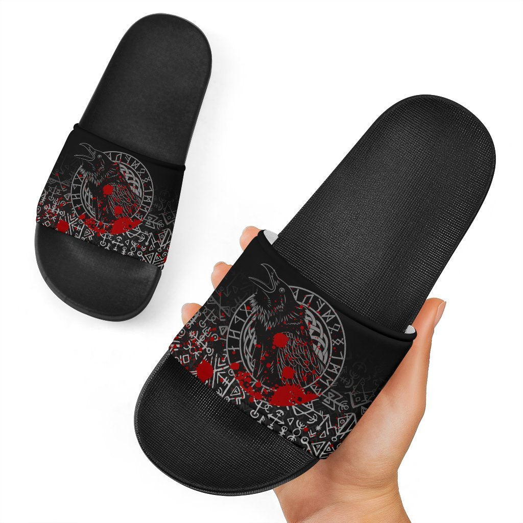 viking-slide-sandals-odin-raven-rune-futhark-blood