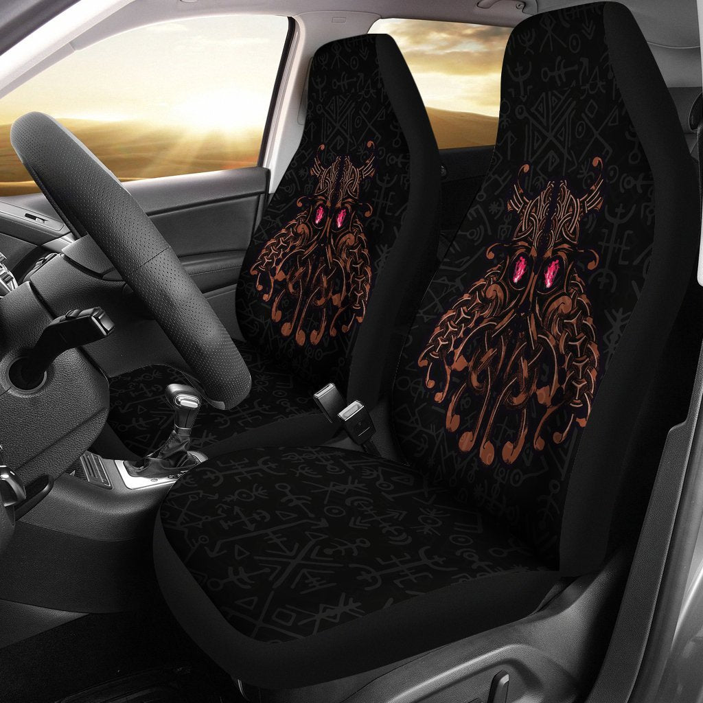 Viking Car Seat Cover, Odin God Furthark Tattoo Special RLT12 - Wonder Print Shop