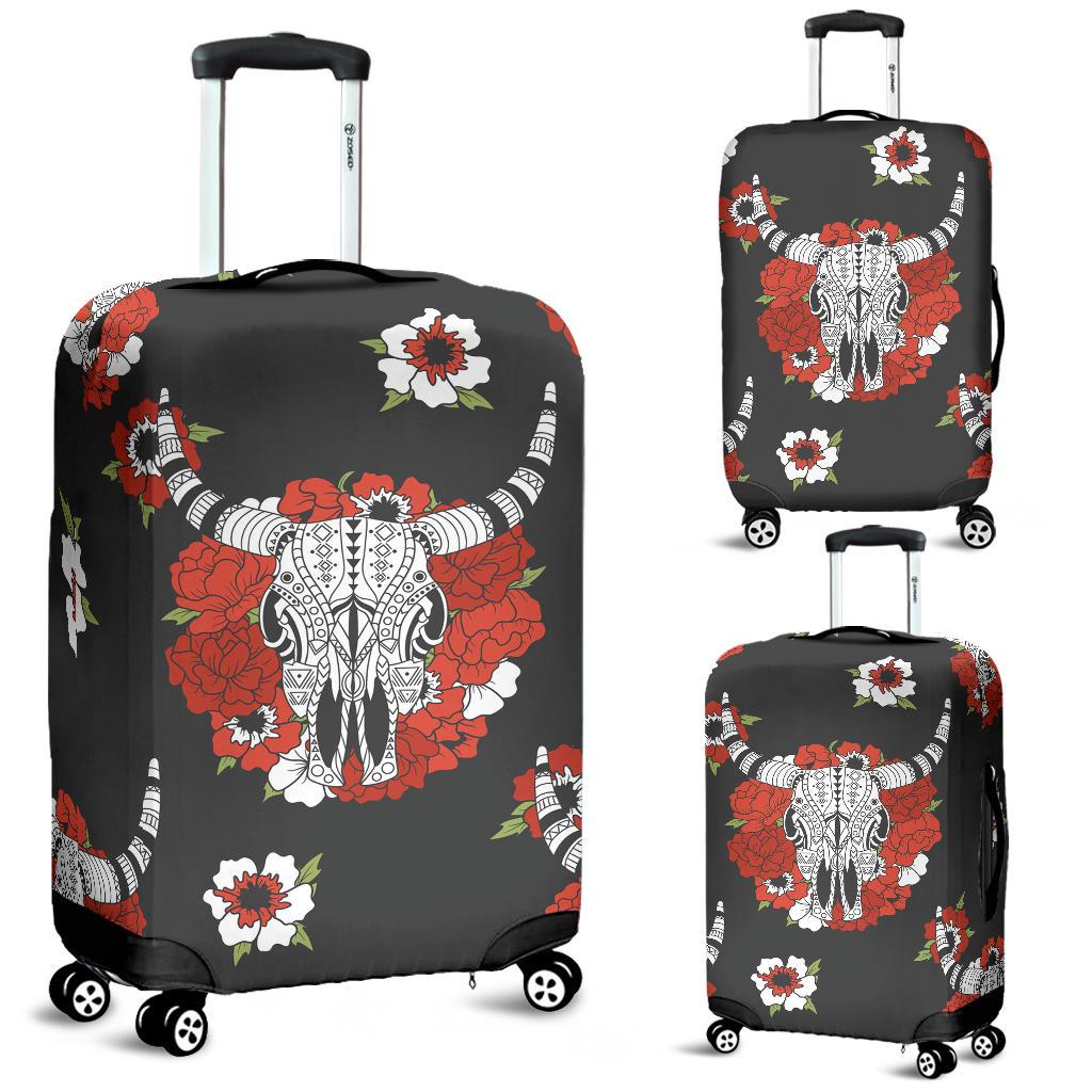 bison-skull-flower-native-american-luggage-covers