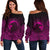 Viking Women's Off Shoulder Sweater, Ethnic Odin Raven Pink RLT12 - Wonder Print Shop