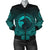 Viking Women's Bomber Jacket, Ethnic Odin Raven Cyan RLT12 - Wonder Print Shop