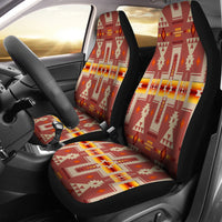 Colorful tribal patterned car seat covers with black edges for front seats