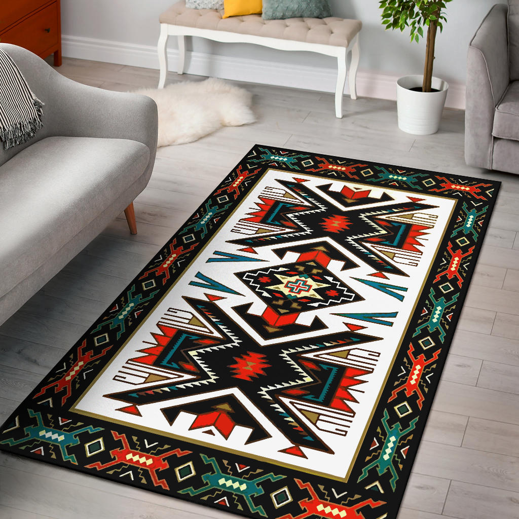 Tribal Colorful Pattern Native American Area Rug LT10 - Wonder Print Shop