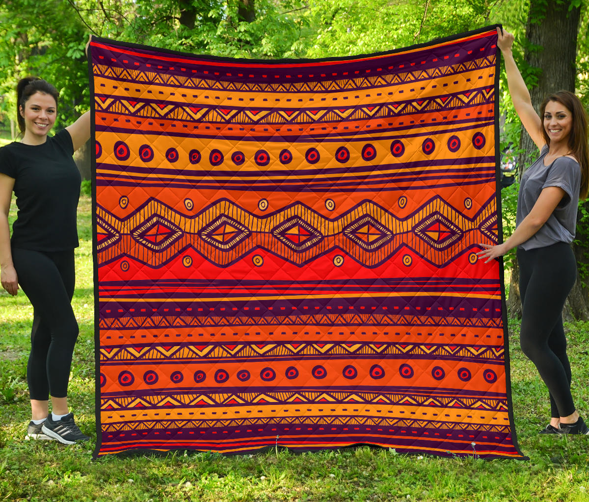 Native American Pattern Color Orange Premium Quilt LT10 - Wonder Print Shop