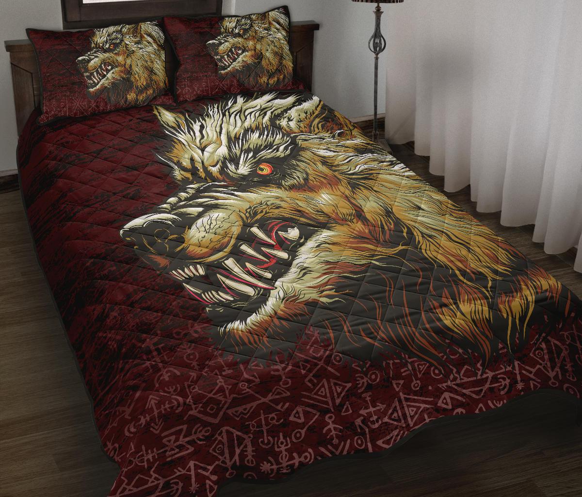 viking-quilt-bed-set-fenrir-on-the-blood-moon-background