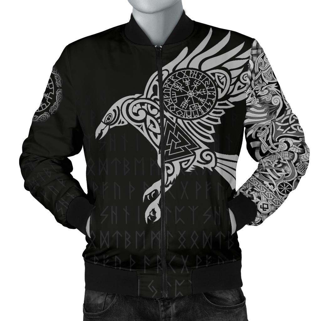 Viking The Raven Of Odin Tattoo Men's Bomber Jacket RLT12 - Wonder Print Shop