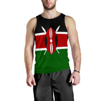 Black Kenya flag graphic tank top with red and green panels and central emblem