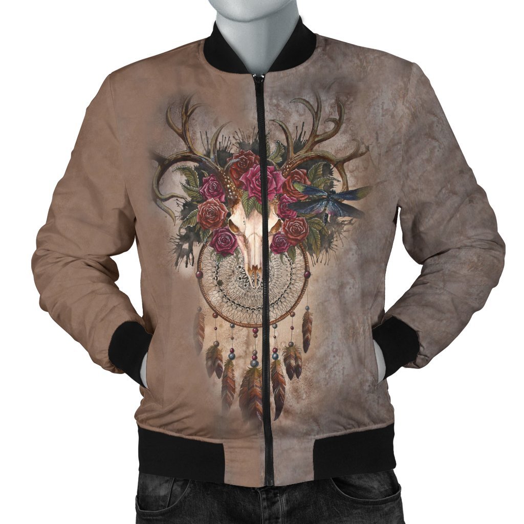 Bison Skull Dreamcatcher Bomber Jacket LT10 - Wonder Print Shop