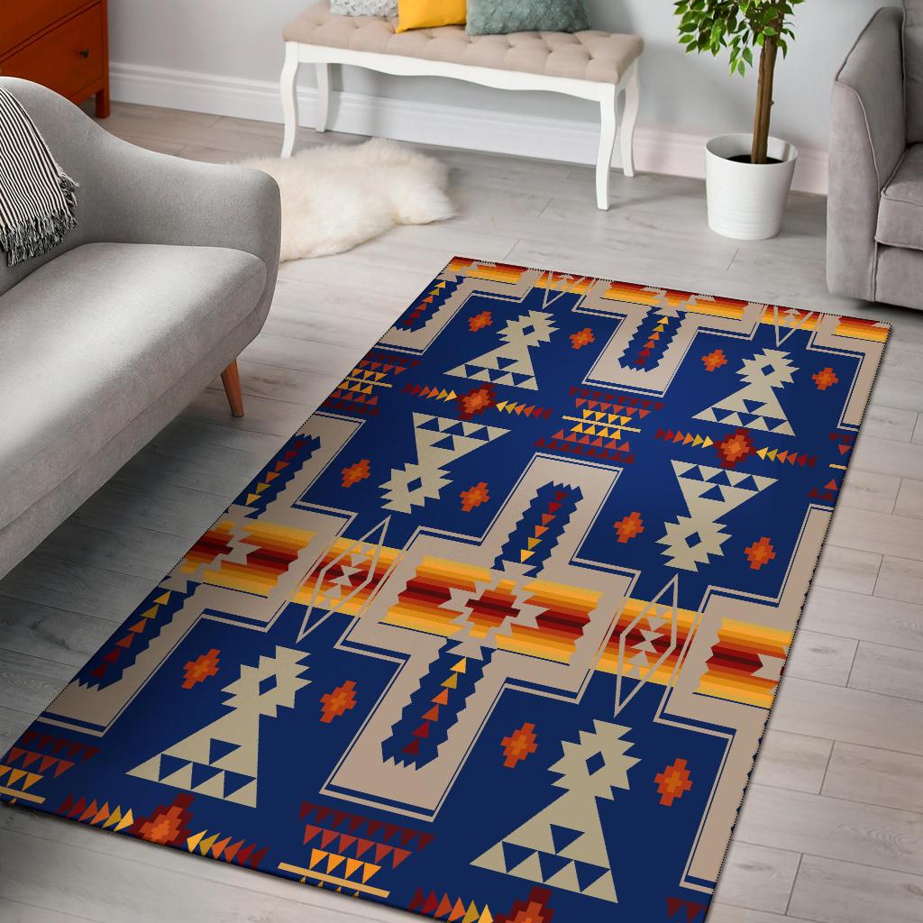 Navy Tribe Design Native American Area Rug LT10 - Wonder Print Shop