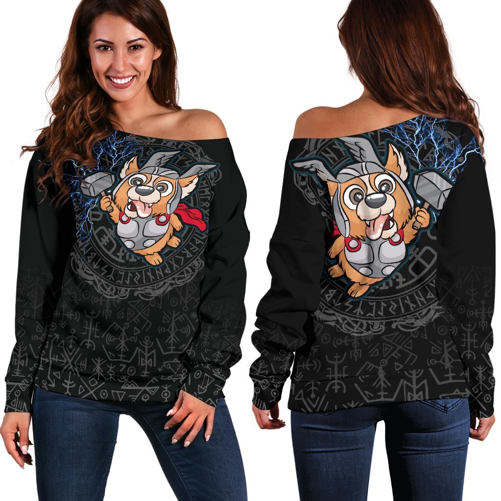 Viking Women's Off Shoulder Sweater - Thorgi RLT12 - Wonder Print Shop