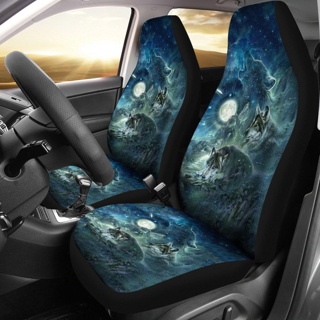 Wolves and Moon Car Seat Covers LT10 - Wonder Print Shop