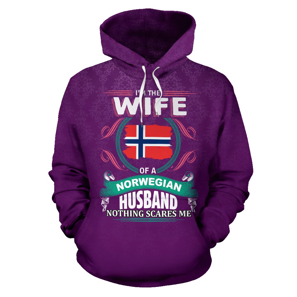 Viking Pullover Hoodie - The Wife Of A Norwegian Husband Hoodie RLT12 - Wonder Print Shop