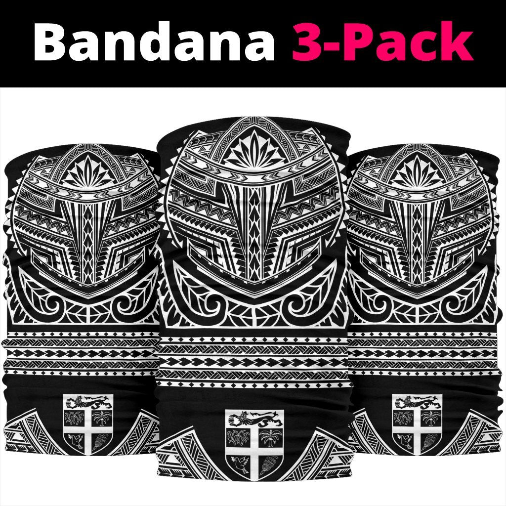 3-pack bandanas: black with white tribal crest pattern