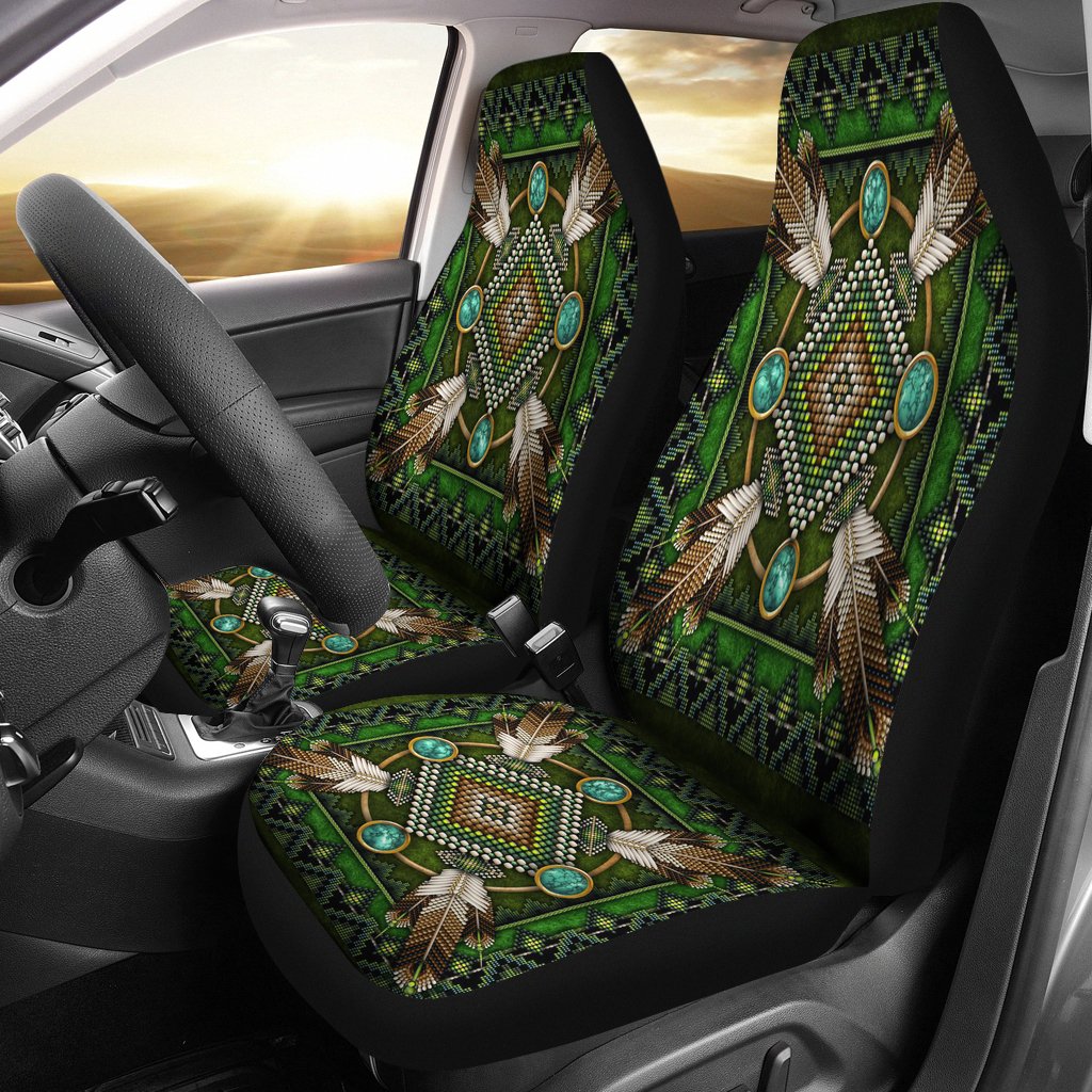 green-mandala-native-american-car-seat-covers