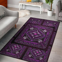 Light purple Native rug with starburst medallion and geometric bead motifs