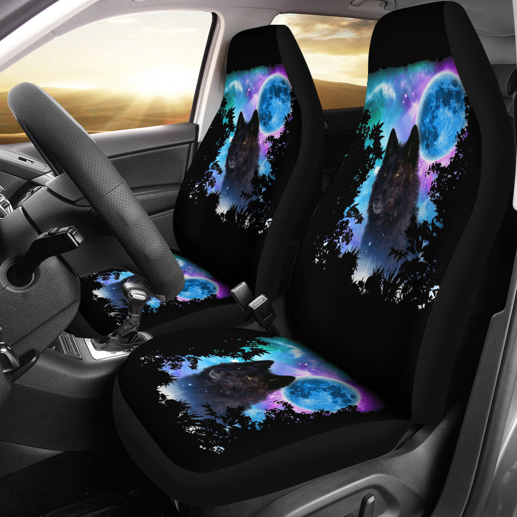 Wolf MidNight Forest Car Seat Covers LT10 - Wonder Print Shop