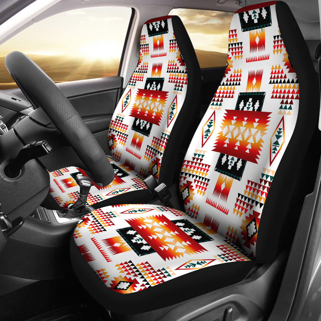 White Tribes Pattern Native American Car Seat Covers LT10 - Wonder Print Shop