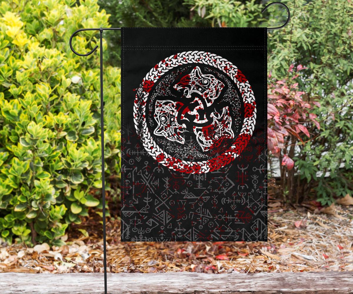 Viking Garden Flag Fierce Blood Wolf Symbol Of A Viking Nordic RLT12 - Wonder Print Shop