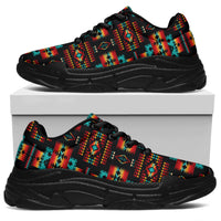Side view chunky sneakers with Native-inspired geometric print and black outsole