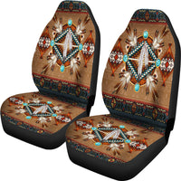 LT10 car seat cover set with ornate mandala design on two seat backs and cushions