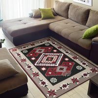 Multicolor tribal area rug featuring two medallions, star border, red brown and cream