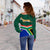 South Africa Rugby Springbok Off Shoulder Sweater - Wonder Print Shop