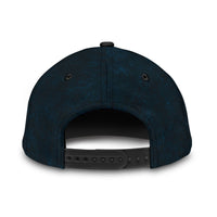 Dark navy/black classic cap back with adjustable strap and vent grommets