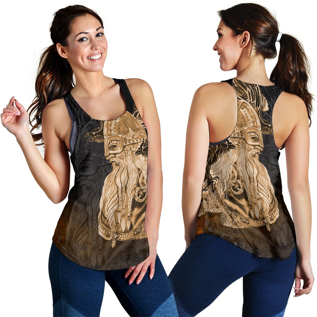 Viking Women's Racerback Tank - Odin Raven Viking Gold RLT12 - Wonder Print Shop