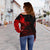 Viking Women's Off Shoulder Sweater - The Raven Of Odin Rune, Red RLT12 - Wonder Print Shop